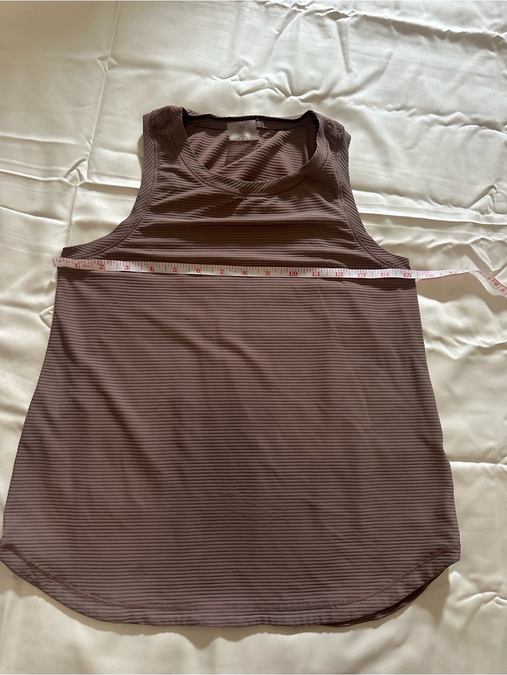 CALIA by Carrie Underwood Mauve Tank with Subtle Stripes